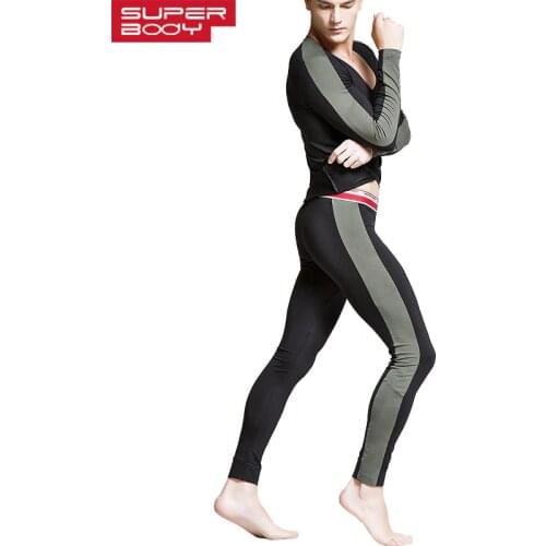 Mens cotton long johns legging pants sets collar tight thermal underwear men set High collar cotton thick warm winter clothing