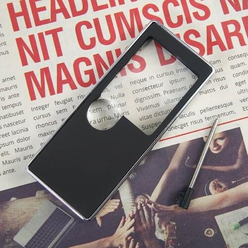 3X 10X Pocket Reading Magnifier Handheld Eye Loupe Magnifying Glass 4LED UV Light Jewelers Loupes W/ Leather Pouch