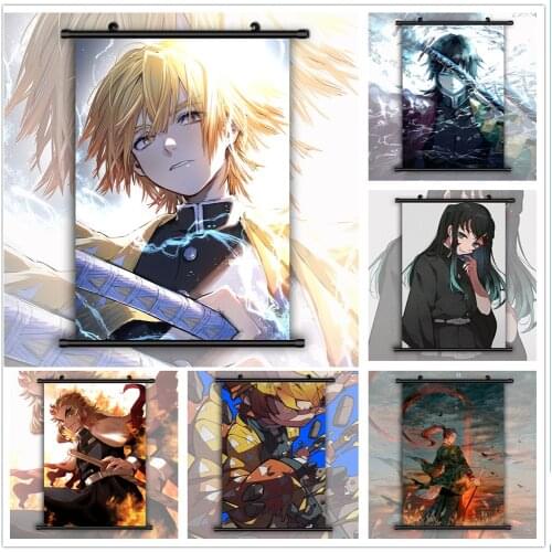 WTQ Canvas Painting Kimetsu No Yaiba Muichirou Zenitsu Anime Posters Wall Decor Wall Art Picture Room Decor Home Decor