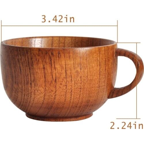 Natural Wood Coffee Cup Handmade Tea Mugs Wooden Drinking Cup for Tea Beer Water Juice Milk Drinkware Cup Water Coffee Mug New
