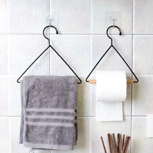 Kitchen Towel Paper Rack Bathroom Tissue Roll Holder Scarves Triangle Dish Cloth Stand Shelf Toilet Storage Hook Wood Organizer