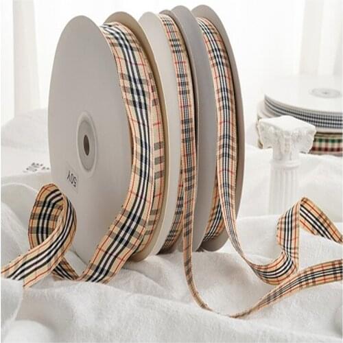 50yards/lot 10/15/25mm Plaid Ribbon Grid Printed Ribbon Plover For Home Wedding Christmas Decoration DIY Gift Wrapping