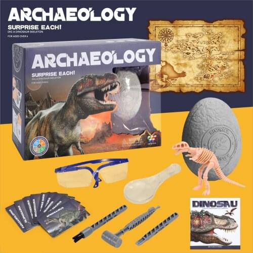 Dinosaur fossil Tyrannosaurus skeleton model childrens handmade diy making digging gem treasure archaeological excavation toy