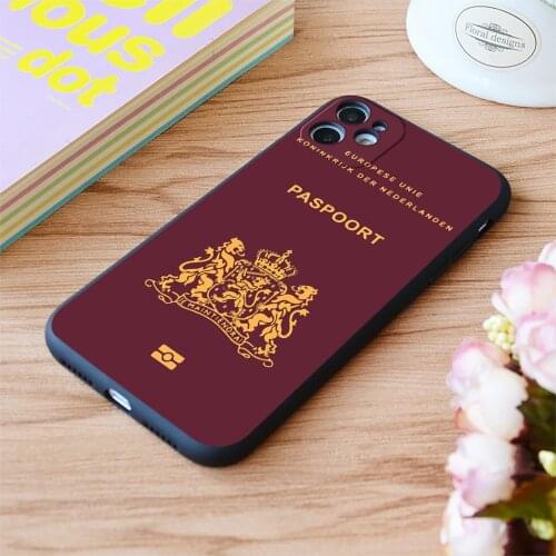 For Iphone Passport Of Netherlands Print Soft Matt Apple iPhone Case 6 7 8 11 12 Plus Pro X XR XS MAX SE
