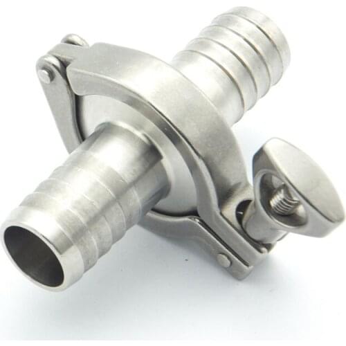 304 Stainless Steel Sanitary Pipe Fitting Set 25mm Hose Barb Ferrule + 1.5" Tri Clamp + Silicon Gasket For Home Brew
