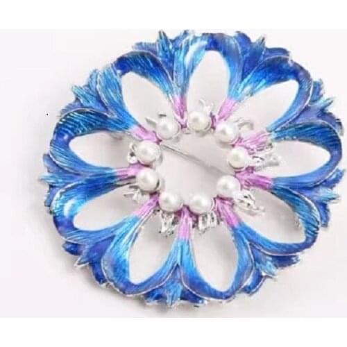 New drop enamel rhinestone coat dress all - match temperament cornflower brooch corsage