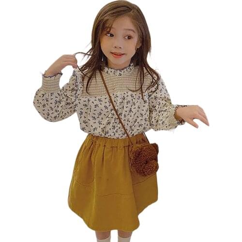 Girls Shirt, Floral Long Sleeve Blouse Top for Vacation Holiday Birthday Party Photography 18M-8T New Style 2021