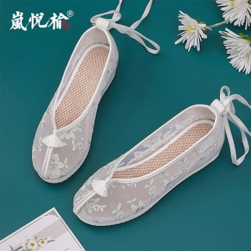 Original Ancient Costume Increased Hanfu Sandals Mesh Embroidered Shoes Children Summer Han Element Shoes