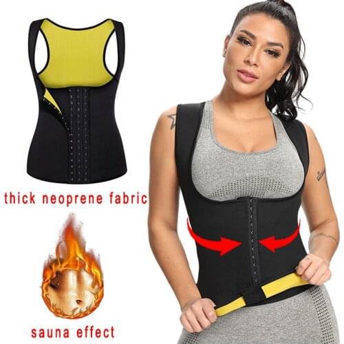 Sauna Sweat Reducing Binders And Shapers Neoprene Vest Fat Burning Women Waist Trainer Belly Slimming Sheath Body Shapewear