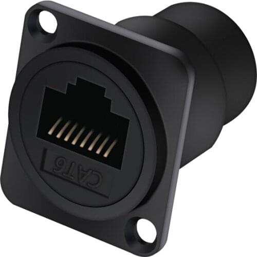 2pcs D-type RJ45 Ethernet 8p8c Network Cable Data Signal Digital Connector Network Port Through Panel Female Socket