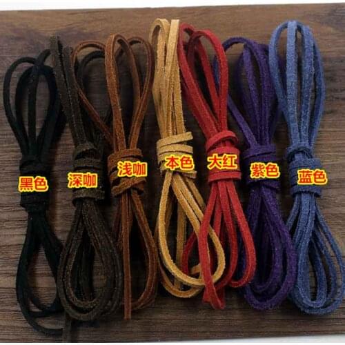 1 Meter Black Brown Color 3x2mm Flat Soft Genuine Leather Cord Rope Fit Handmade Leather Necklace Choker Jewelry Making Craft