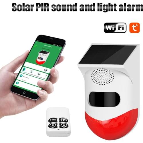 Tuya Smart Wifi Infrared Detector Wifi Alarm System Solar Siren Outdoor Waterproof PIR Sensor