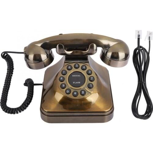 Antique Bronze Telephone Vintage Retro Landline Phone Desktop Fixed Wired Phone Home Office Hotel Antique Telephone home phone