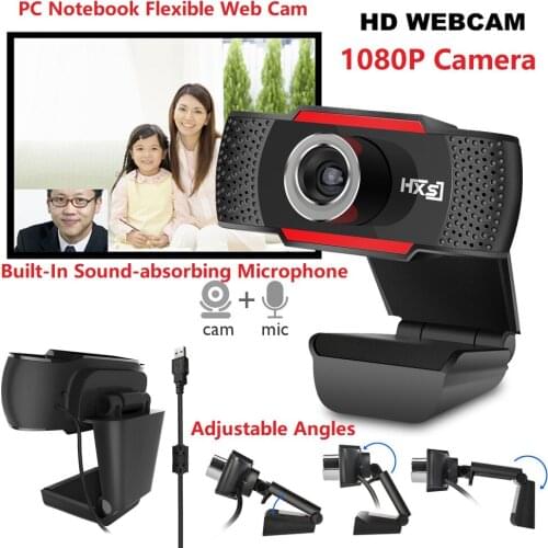 USB Web Camera 1080P HD 2MP Computer Camera Webcams Built-In Sound-absorbing Microphone