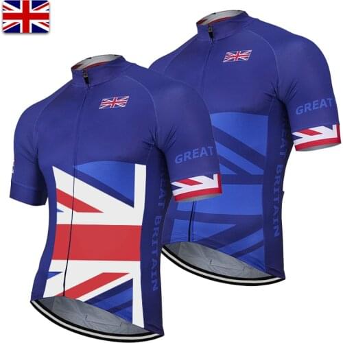 New United Kingdom Flag Short sleeve Cycling Jersey Great Britain Team cycling Clothing Wear