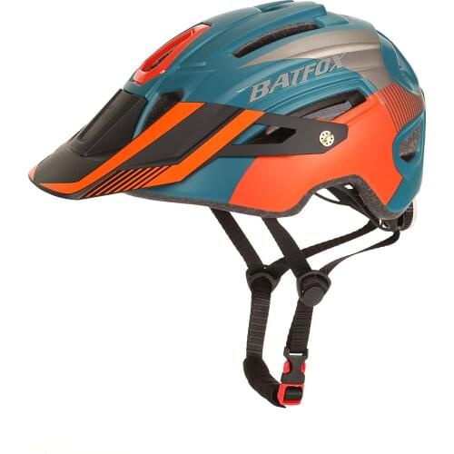 BATFOX Bicycle Helmet Mountain bike One-piece Riding Helmet With Warning Lights Riding Helmet MTB FXR BATFOX Helmet