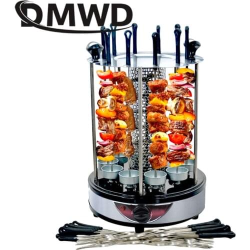 Revolving Vertical Electric Kebab Grill 6/8/10 Sticks Automatic Rotating Barbecue Smokeless BBQ Rotisserie Lamb Skewers Oven