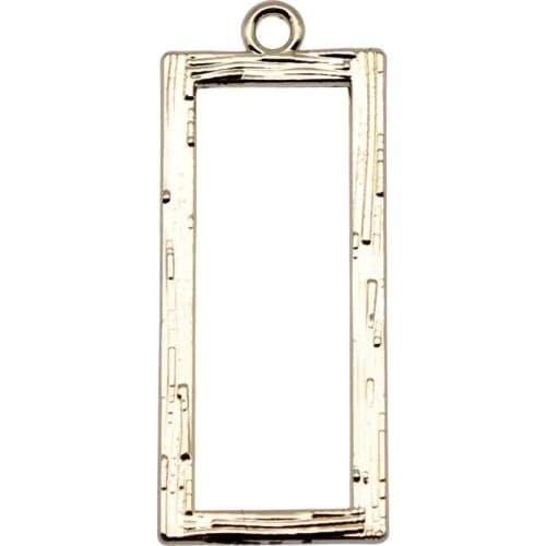 WYSIWYG 10pcs 14x34mm High Quality KC Gold Tone Rectangle Charms Pendant For Earring Making DIY Jewelry Findings
