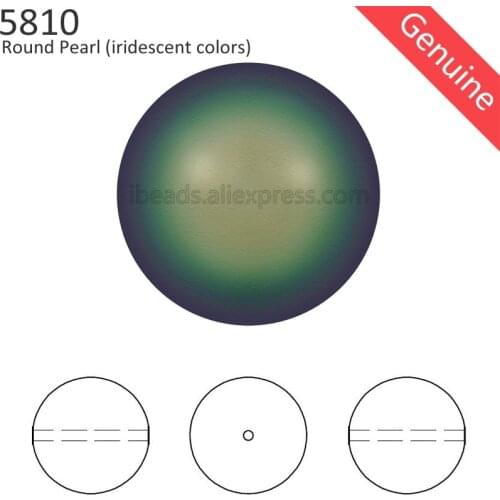100% Original Crystal from Swarovski 5810 Iridescent color series Pearl full drilled hole for beading bracelet jewelry fitting