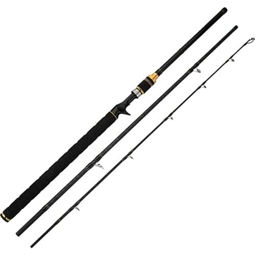 2.18m 3 sections casting fishing rod carbon H hard power fast action boat fish rod long handle rod lure weight 15-35g