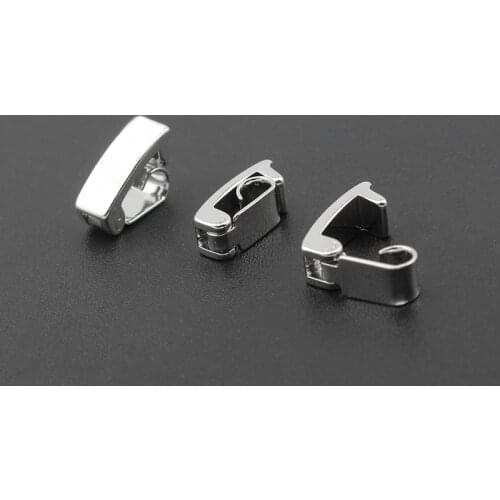 20pcs Silver Color End Cap Connector Hook Clasps For DIY Jewelry Findings Making Component Accessories