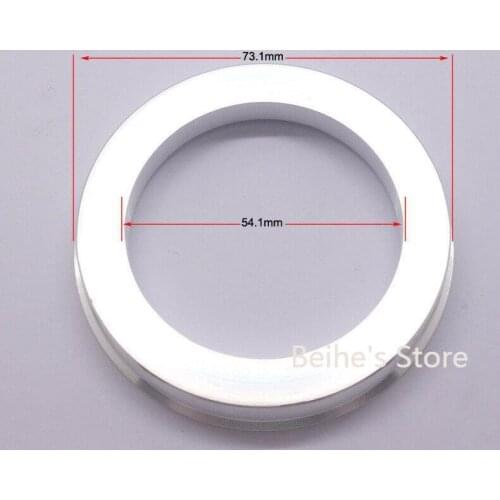 4pcs Silver Aluminum Alloy Wheel Spacer Hub Centric Rings 73.1OD to 54.1ID