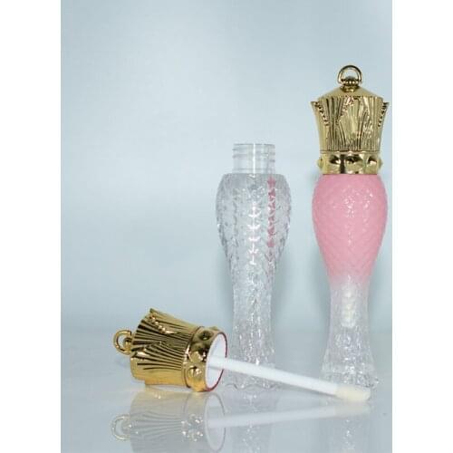 5ml Gold Crown Lip Gloss Tubes Cosmetic Lip Gloss Wand Tube Wholesale Empty Clear Makeup Lipgloss Lipstick Brush Bottle Beauty