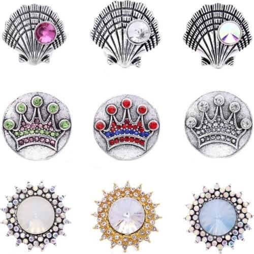 5pcs/lot New 18mm Snap Jewelry Flower Leaf 18mm Snap Buttons Fit Christmas Snap Button DIY Charms Bracelet Necklace