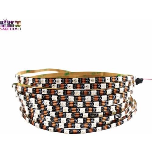 Addressable DC5V White Black PCB WS2812 Pixel LED Strip Light 5mm 5050 RGB 60LEDs/m WS2812 RGB Digital Dream Color Tape IP20