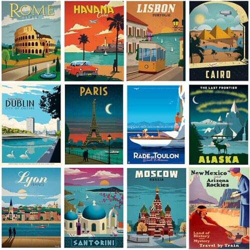 5D Diy Diamond PaintingThailand Japan Israel Asia World City Tour Travel Scenery Cross Stitch Kit Embroidery Mosaic Scenery Pict