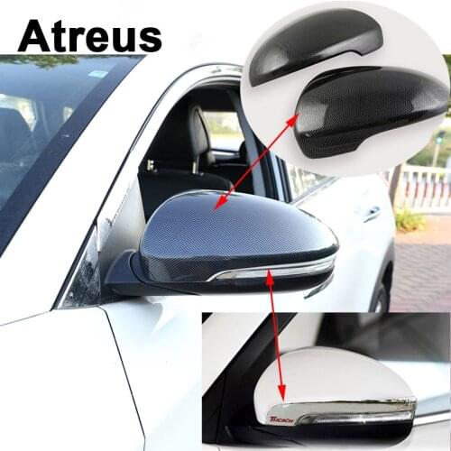 Atreus 2pcs Car Accessories ABS For Hyundai Tucson 2017 2016 2015 Rearview Mirror Frame Trim Decoration Sequins Stickers Covers