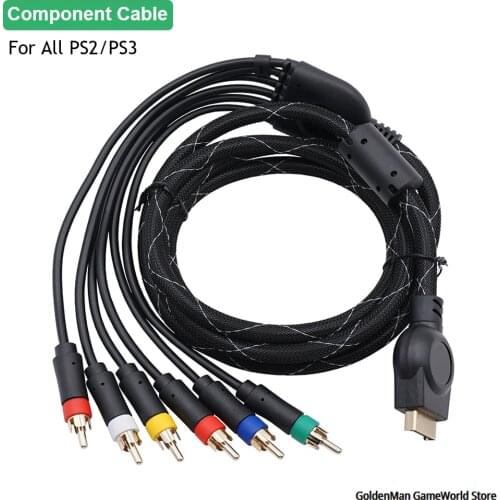 Bitfunx Component AV Cable 1.8m Premium High Resolution HDTV game cable accessories for Sony PlayStation 2 PS2 PS3