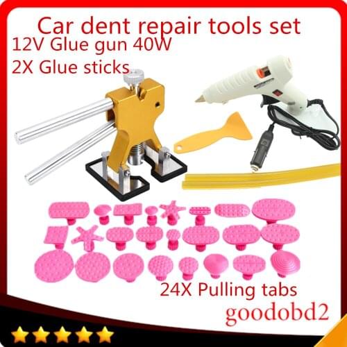 Car Tools Paintless Dent Repair Tool for Car Dent Removal Tools Set 24x Glue Puller Glue Gun hand Tools Set +12V 40W