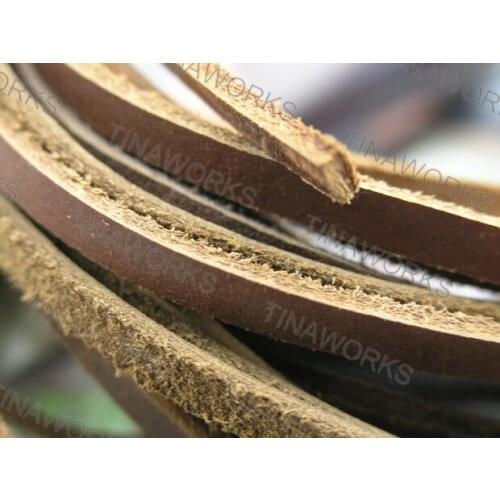 FREE SHIPPING 5mm*2mm Square Brown Color Real Leather Cord 50 Yards