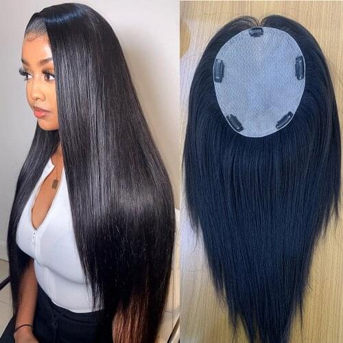 Big Size 13*15 Full Silk Base Toupee Clips In Hair Hairpiece Volume Extension For Women Straight Intermediate Remy Human Natural