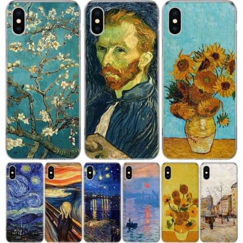 Van Gogh oil Art Painting Silicon Phone Case For Apple IPhone 11 12 Pro X XR XS Max 7 8 6 6S Plus 7G 6G 5S SE + Pattern Cover Co