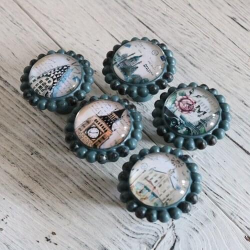 Decorative Crystal Glass Cabinet Knob Cupboard Drawer Pull Handle for Cupboard Kitchen Bathroom Cabinets Shutters Vintage Knobs