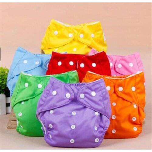Baby Diapers Washable Reusable Nappies Grid/Cotton Training Pant Cloth Diaper Baby Adjustable Solid Color Diapers Fraldas