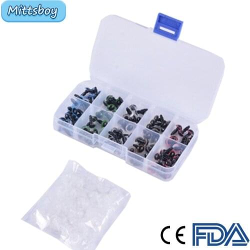 DIY 100Pcs Screw Combination Blue Plastic Crafts Safety Eyes for Bear Soft Toy Animal Doll Amigurumi Accessories For Toy Gift