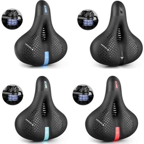 Men Women Bicycle Saddle Reflective Strip Widen MTB Road Bike Seat Cushion Pad U2JB