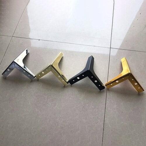Pack of 100pcs) Triangle Furniture Legs Iron Cabinet Table Sofa Bed Feet Gold /Chrome/ Black Chair Metal Leg H=150mm