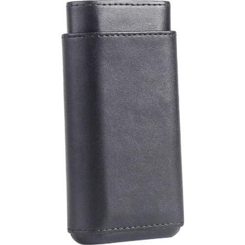 Leather Travel Cigar Holder Protective Storage Box Sleeve Holding 3 Cigars