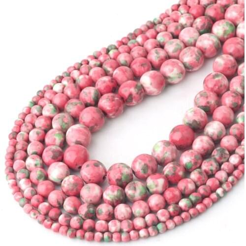 Natural Red Rain Flower Stone Round Loose Beads For Jewelry Making 4mm-12mm Spacer Beads Diy Bracelet Necklace 15'' Wholesale