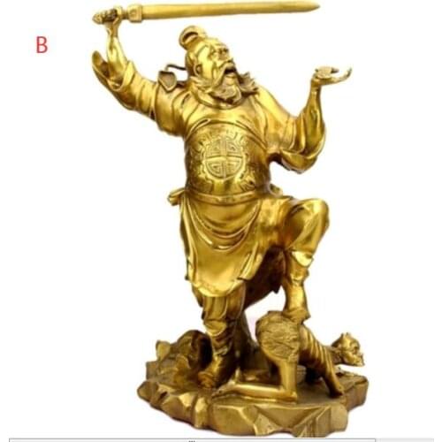 Brass carved folk fengshui exorcise evil spirits Ghost Hunter Zhong Kui