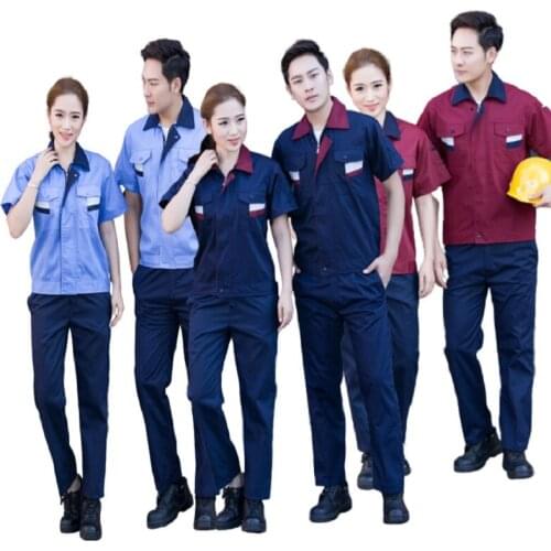 Summer working clothing repair workwear clothes set coverall workmen coverall Wear-resistant Repairman Auto car workshop uniform