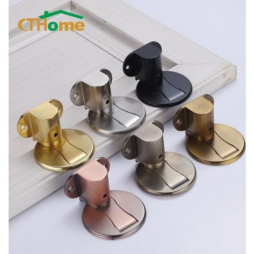 1pc Magnetic Door Stops Adjustable Zinc Alloy Door Stopper Hidden Door Holders Catch Floor Nail-free Doorstop Household Hardware