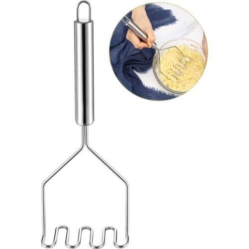 Stainless Steel Potato Masher Practical Wire Potato Smasher Ricer Press Metal Cooking Tool Mashed Potatoes Wavy Kitchen Gadgets