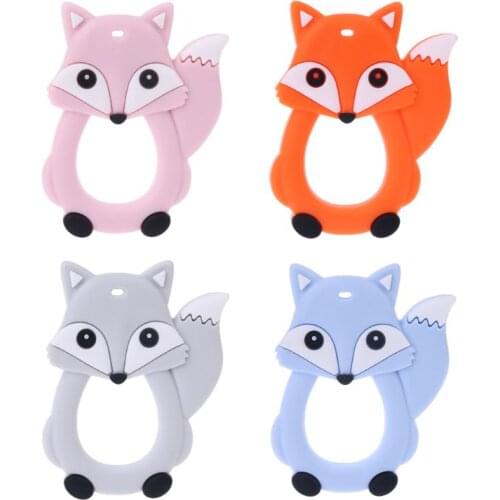 Fox Shape Multi-color Baby Silicone Gutta-Molars Cartoon Hand-toothed Teether Soothing Infant Kids Toys