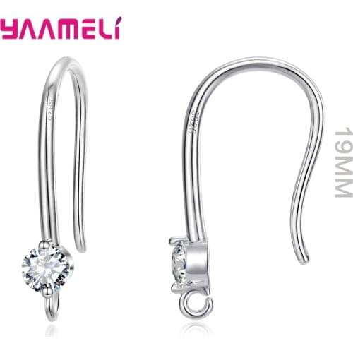 Fashion Trendy 925 Sterling Silver Earrings Supplies Ear Hooks Wire DIY Jewelry Making Findings Accessories Wholesale