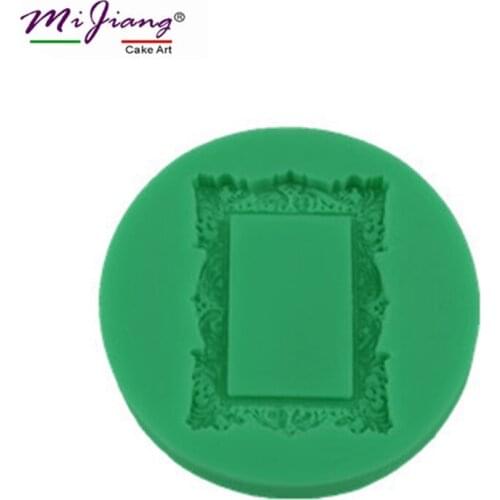 2016 New Small Mirror Frame Shaped Silicone Moulds for Cake Decorations Soap Fondant Chocolate Mold Baking Tools for Cakes S266